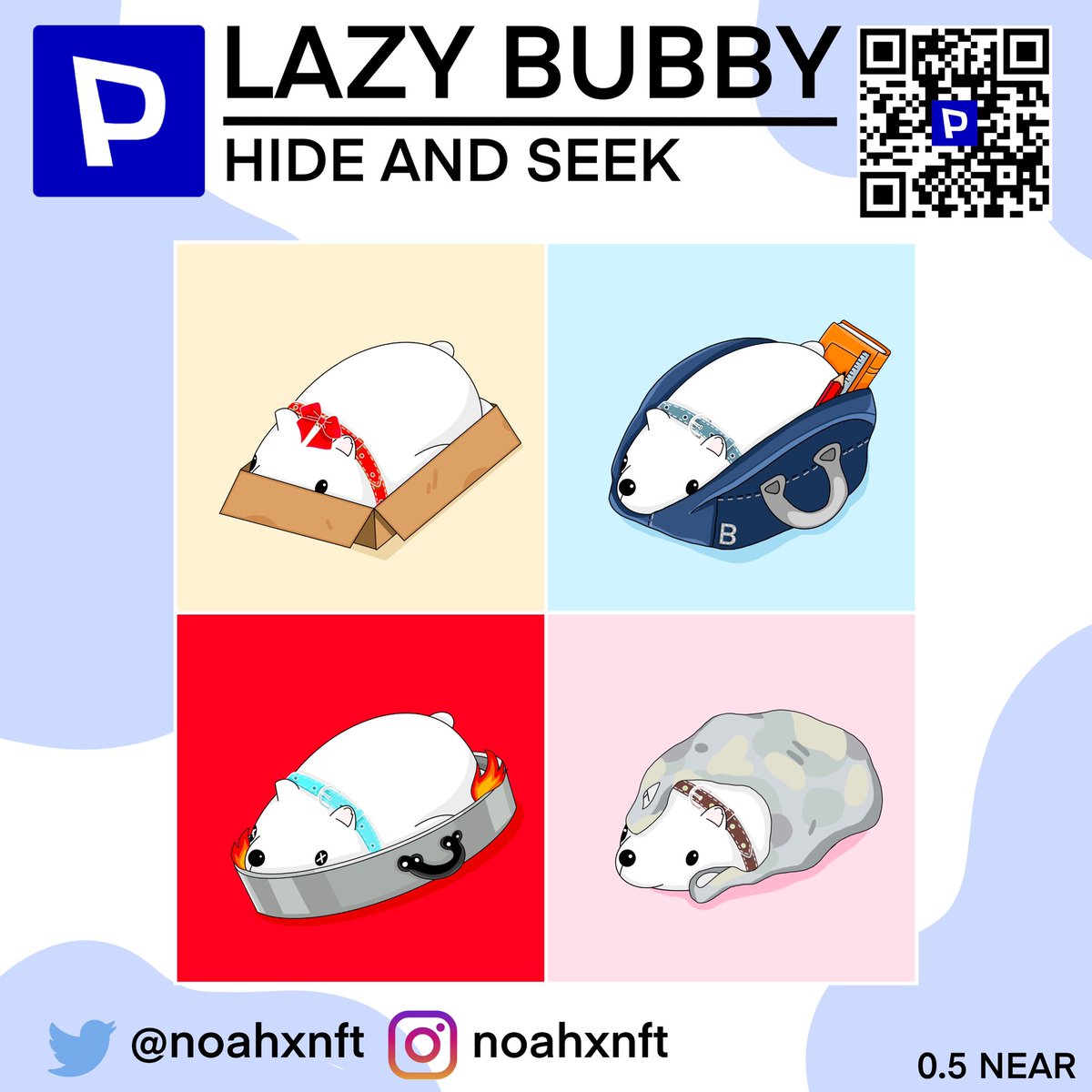 LAZY BUBBY NEW DROP ON PARAS !🐻‍❄️🚀
Let’s play hide and seek with Bubby 🥰
#030 - #033 (0.5N)
วันนี้น้องบับบี้ดรอปใหม่แล้วนะครับ มาใน concept ‘hide and seek’ มาดูกันว่าน้องบับบี้จะไปซ่อนที่ไหนบ้างง 🐻‍❄️
.
paras.id/collection/laz…
.
#nft #NFTCommmunity #NFTdrops #NFTcollections