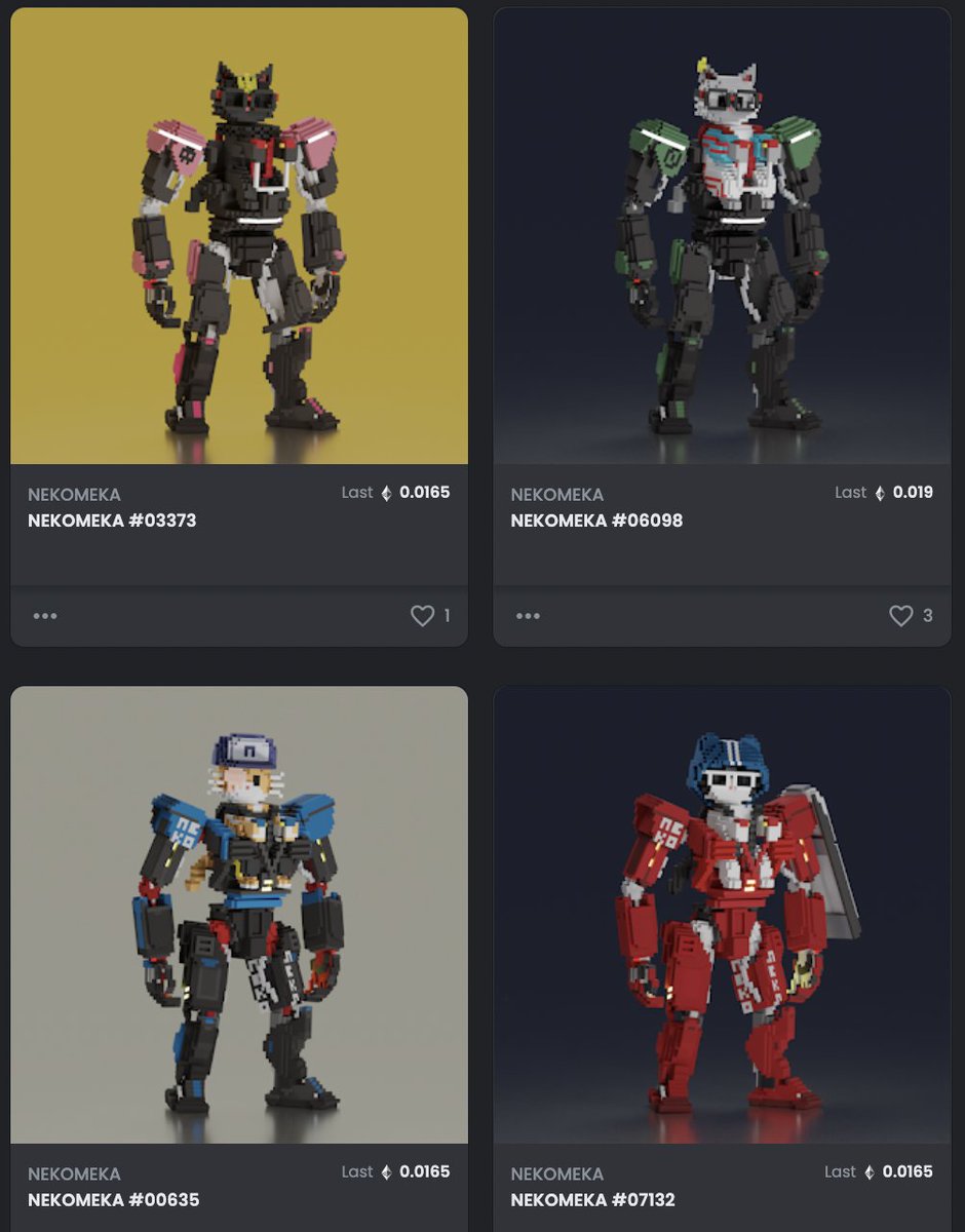 How am I not grabbing these NekoMekas from <a href="/NekoNFT/">NEKO Official</a>  at this price? These have to be some of the coolest <a href="/TheSandboxGame/">The Sandbox</a>  avatars I've ever seen.