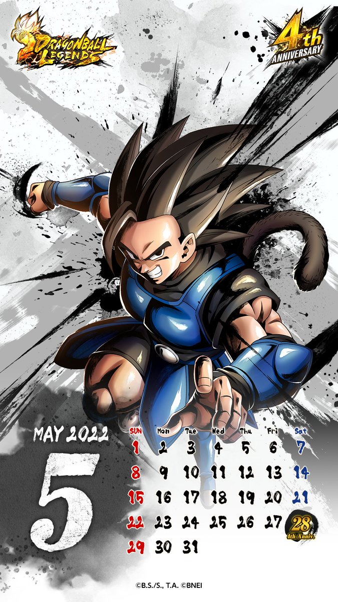 DB_Legends's tweet photo. [21 Days Until the 4th Anniversary]

The 4th anniversary countdown begins!

We're giving out calendar wallpapers every day until the anniversary!
Set them as your smartphone wallpaper and prepare for Legends' 4th anniversary on May 28th!

#DBLegends #Dragonball
#DBL4thAnniversary https://t.co/BhYUxpUTGY