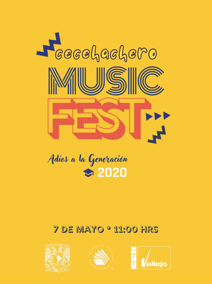 CCHVallejo_Ofi's tweet photo. 🟡 Es Hoy, es Hoy nos vemos a las 10:20 hora de Entrada 
Te estamos esperando a ti #CCHra, #CCHro de la #Gen2020 para cantar, bailar y disfrutar del Cecehachero Music Fest #AdiósAlaGeneración2020 🎓 https://t.co/zqAv5n8K1W