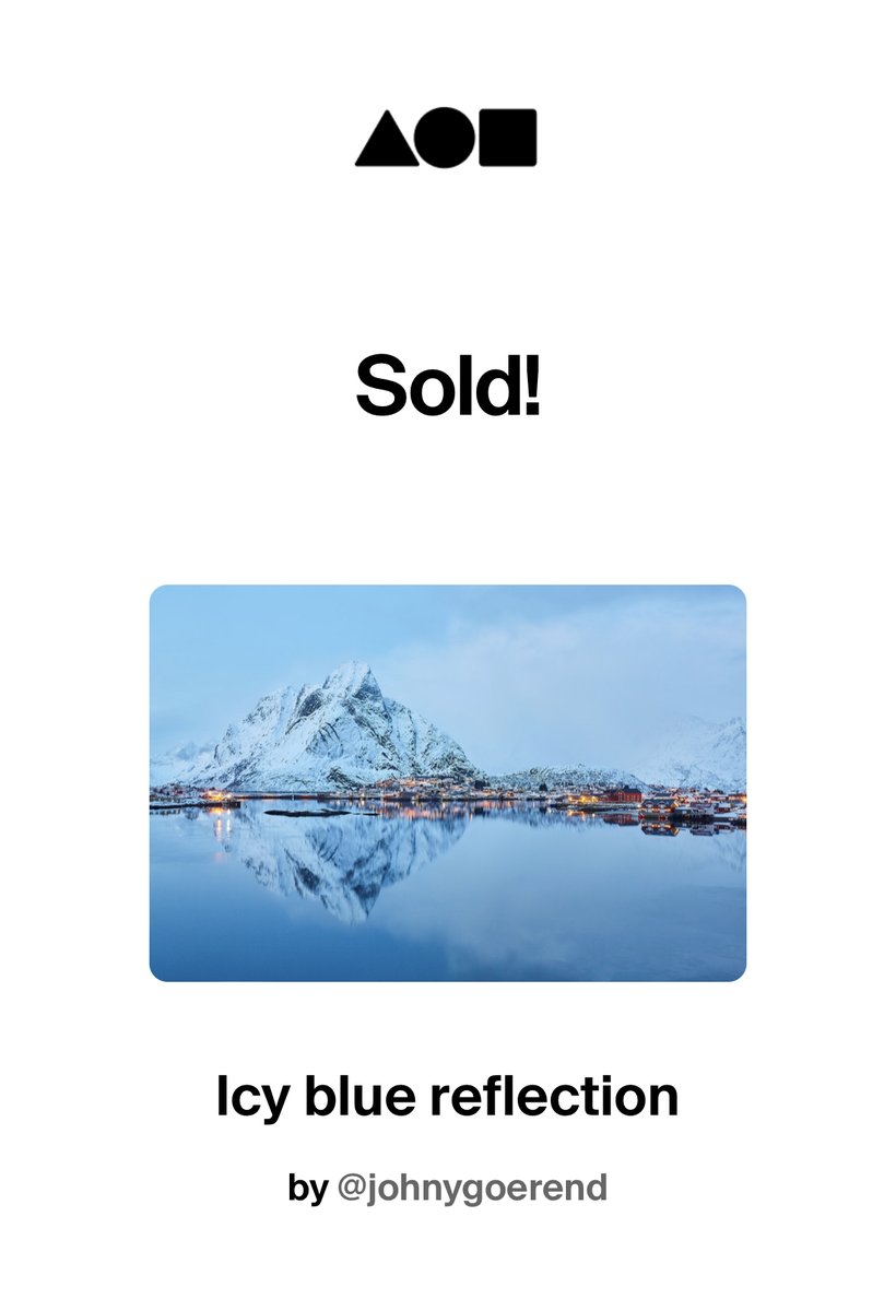 JohnyGoerendETH's tweet photo. Woke up to this! Minted only a few days ago on @foundation, now this piece already got collected by @Alejfaro123. You are my very first sale in the NFT space, so thank you very very much! 
What a real GM. I wish yours starts as good as mine. https://t.co/qF2xZ9fmOz
