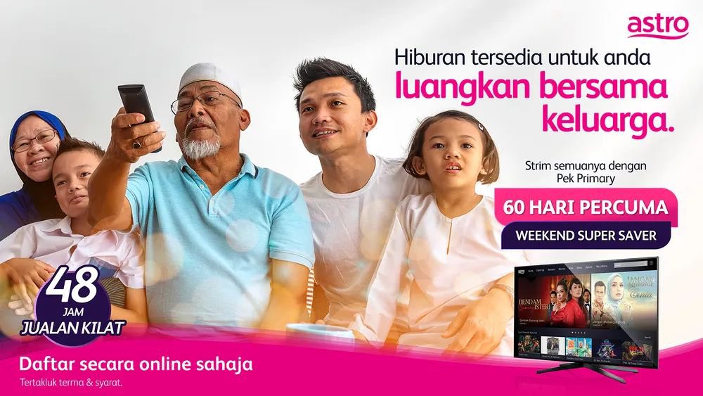 Jomm gaiss register online this weekend serendah RM59.99 sahaja dah boleh tengok movie best2 time raya ni. Meriah kan panggung rumah anda. 🤩

Link: 
promotions.astro.com.my/details/weeken…

#Astro60daysFree #WeekendSuperSaver #60DaysOfJoy