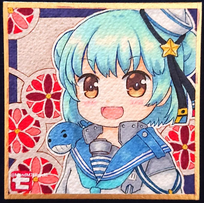 豆色紙に
サミュエル・B・ロバーツちゃん
描きました☺️
 #艦これ #サミュエル・B・ロバーツ 