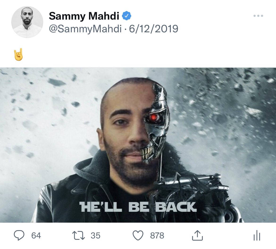 SammyMahdi's tweet photo. Guess who’s back. https://t.co/8HK3gYpegi