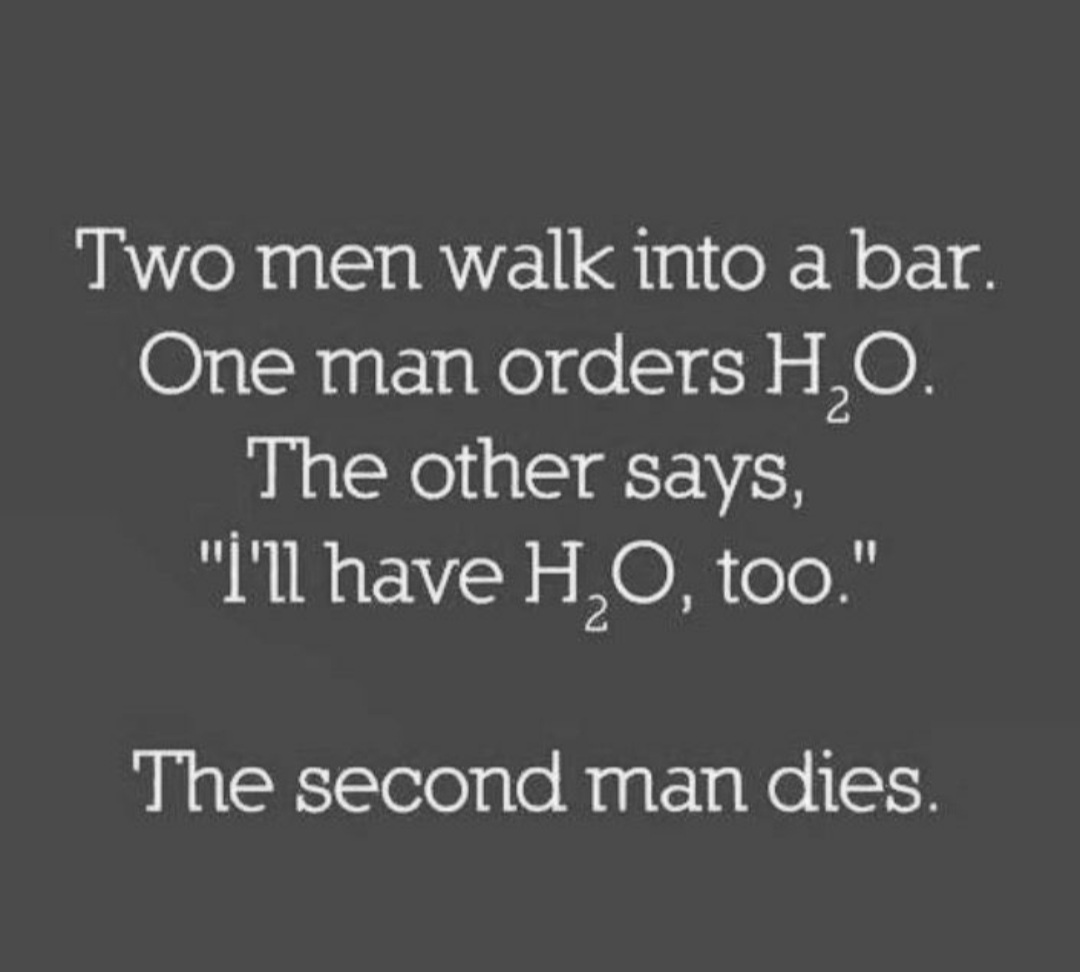 يفهمها من يتذوق الكيمياء ...