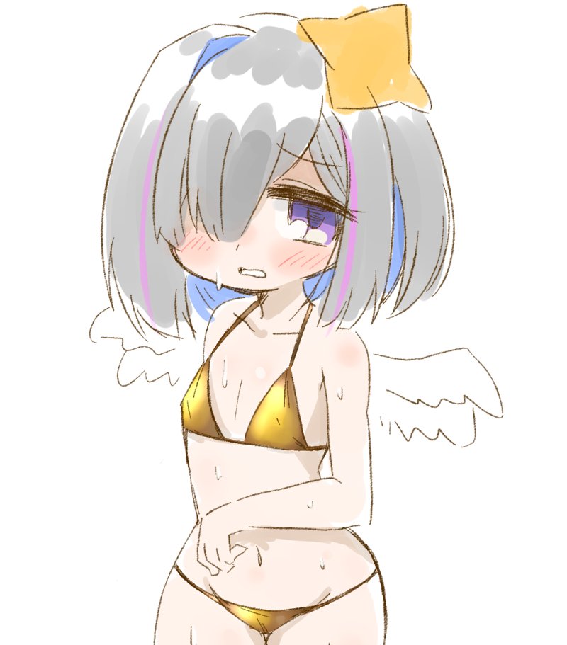 天音かなた 「GWは金ビキニ 」|ねこやまのイラスト