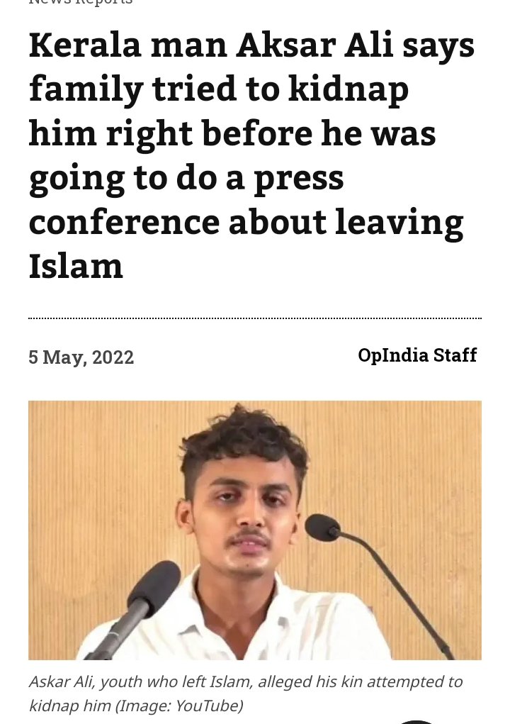 WritsThe's tweet photo. Kerala man Aksar Ali says family tried to kidnap him right before he was going to do a press conference about leaving Islam
....
.
.
.
.#Kerala 
#ExMuslim 
#awesomewithoutallah 
#jihad
#Secularism 
#wokesim https://t.co/qQDSzffQjS