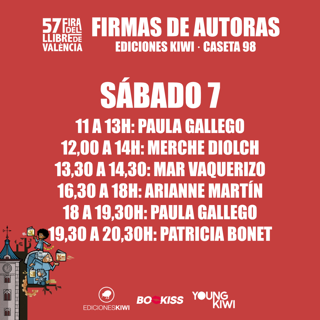 edicioneskiwi's tweet photo. ¡Nuevo día en la feria de València! Hoy tenemos toooooooodas estas firmas 😮 https://t.co/UgGfwC8PFC