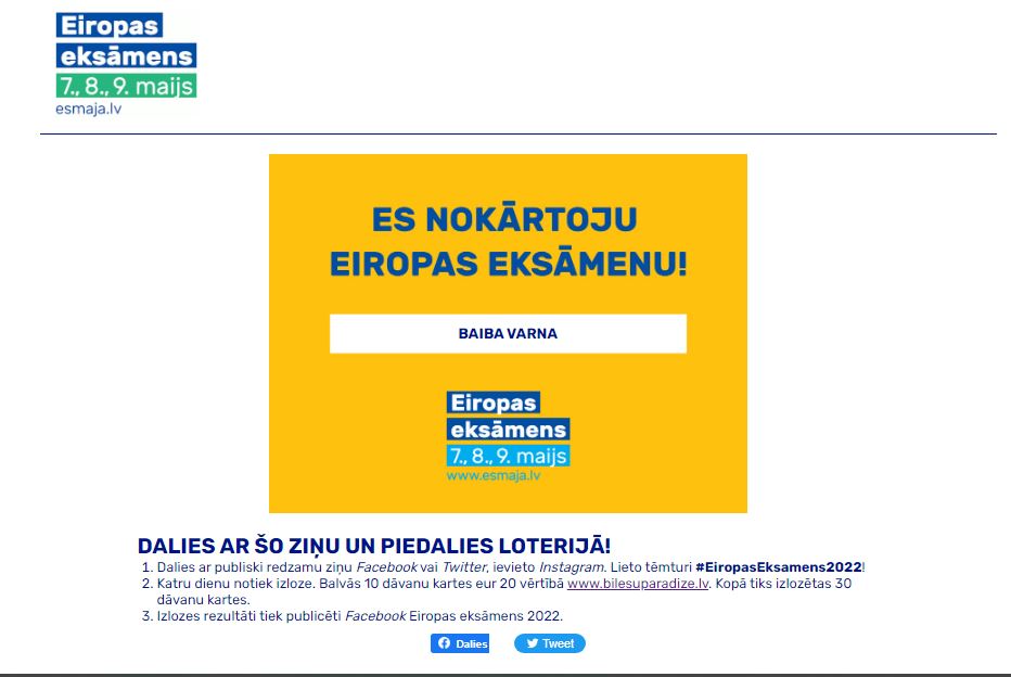Var_na's tweet photo. Piedalies Eiropas eksāmenā un izmanto iespēju tikt pie balvām. https://t.co/SoTABw103Z https://t.co/GnCNvmsplo