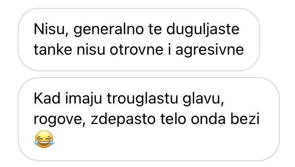 sh_tef's tweet photo. Ne znam za vas ali ja ovaj opis mog druga o zmijama upotrebljavam i kada su u pitanju ljudi 😅 https://t.co/KVmLEn5qsK