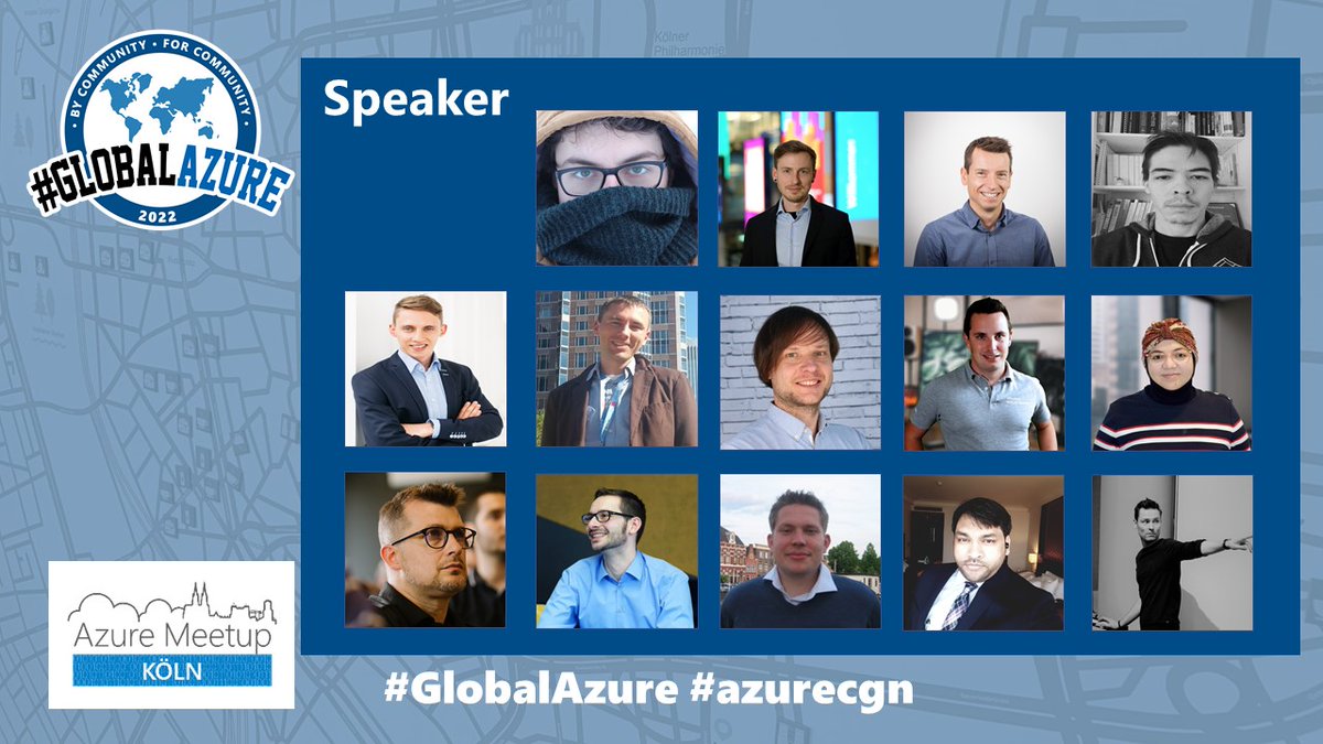 azurecgn's tweet photo. #GlobalAzure Bootcamp Cologne 2022 #azurecgn
โจ our wonderful speakers โจ
@ti_stock @webmaxru @Thomas_Live @GregorReimling @WVDLOGIX @SasaKranjac @RebaiHamida @wmatthyssen
@kareldewinter @DominikHoefling @usamawahabkhan @Ra_Koellner https://t.co/5PeqfqVp71