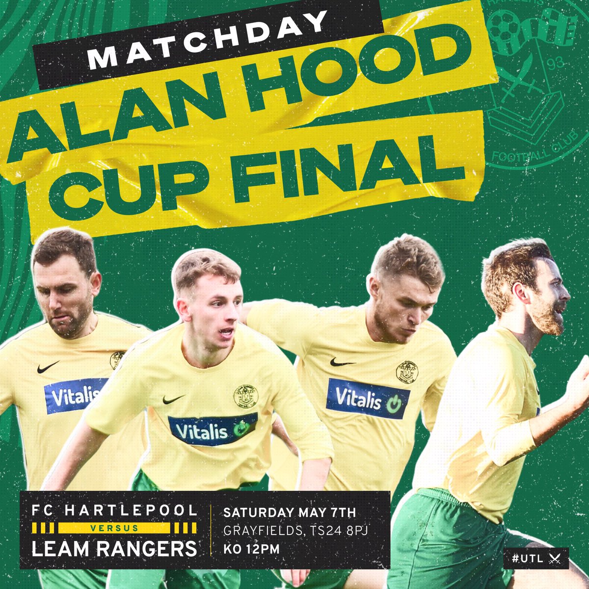 🏆 𝙈𝘼𝙏𝘾𝙃𝘿𝘼𝙔
It’s cup final day! Let’s go! 

A chance to end the season with some silverware.

🆚 <a href="/FC_Hartlepool/">FC Hartlepool</a> 
🏆 Alan Hood Cup Final
⏰ 12PM KO
🏟 Grayfields, TS24 8PJ

#UTL 🔰