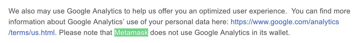 plebbitmemes's tweet photo. @MetaMask @ConsenSys Are they honoring the very first promises they make to users? Maybe, but I doubt it. Their PP allows it, but explicitly excludes Google Analytics &amp; HotJar. Under info they "will never collect" its your seed phrase... what about the IP address they promised to NEVER collect? https://t.co/w5TarC1b2c