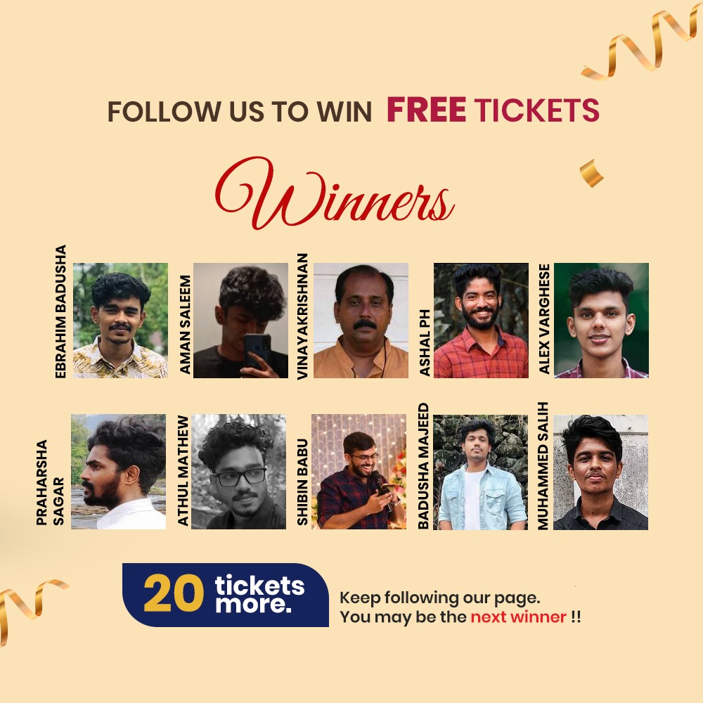 bakerybbestbake's tweet photo. Here are the next 10 lucky ticket winners for the superstar movie CBI 5: THE BRAIN. We have 20 more tickets left and the winners will be announced in the coming days.
https://t.co/uY4Y2s7p8R | 7025088888
.
.
#BakeryB #BestBakers #CBI5 #CBI5TheBrain #Mammootty #FreeMovieTickets https://t.co/Z4IOXZrL7Y