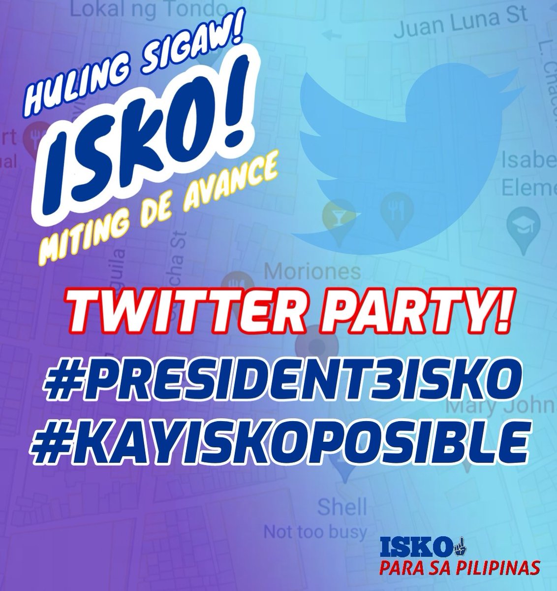 iskoph2022's tweet photo. Twitter party tayo mga ka ISKORGANIC! 

#President3Isko 
#KayIskoPosible
#SwitchToIsko https://t.co/vjOQ0bGnNc