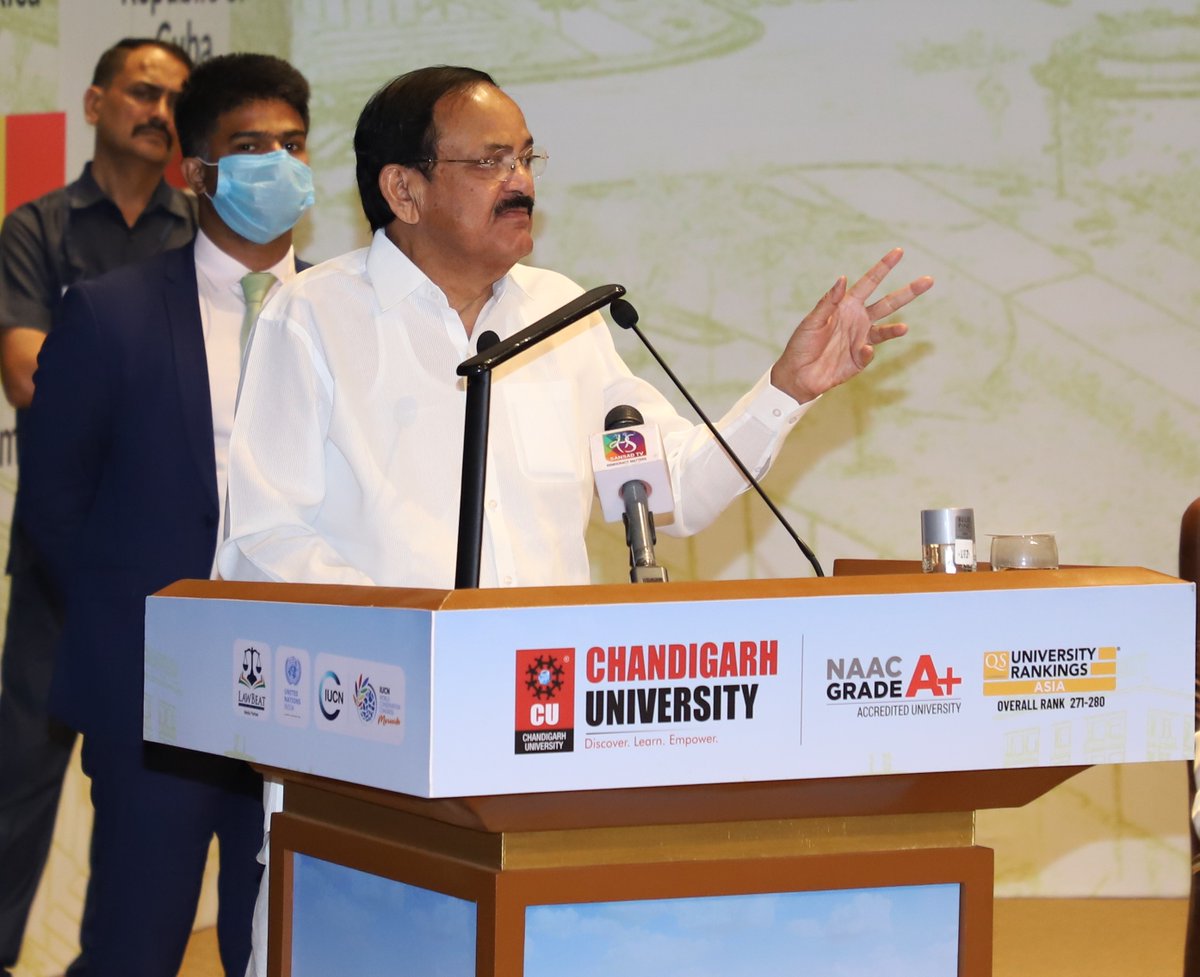 satnamsandhuchd's tweet photo. Today, I am honored to share that Chandigarh University hosted the International Conference on “Environmental Diversity &amp; Environmental Jurisprudence” in the presence of Hon'ble Vice President of India, Sh M. Venkaiah Naidu &amp; esteemed dignitaries from India &amp; abroad https://t.co/fY8XXb4PFv