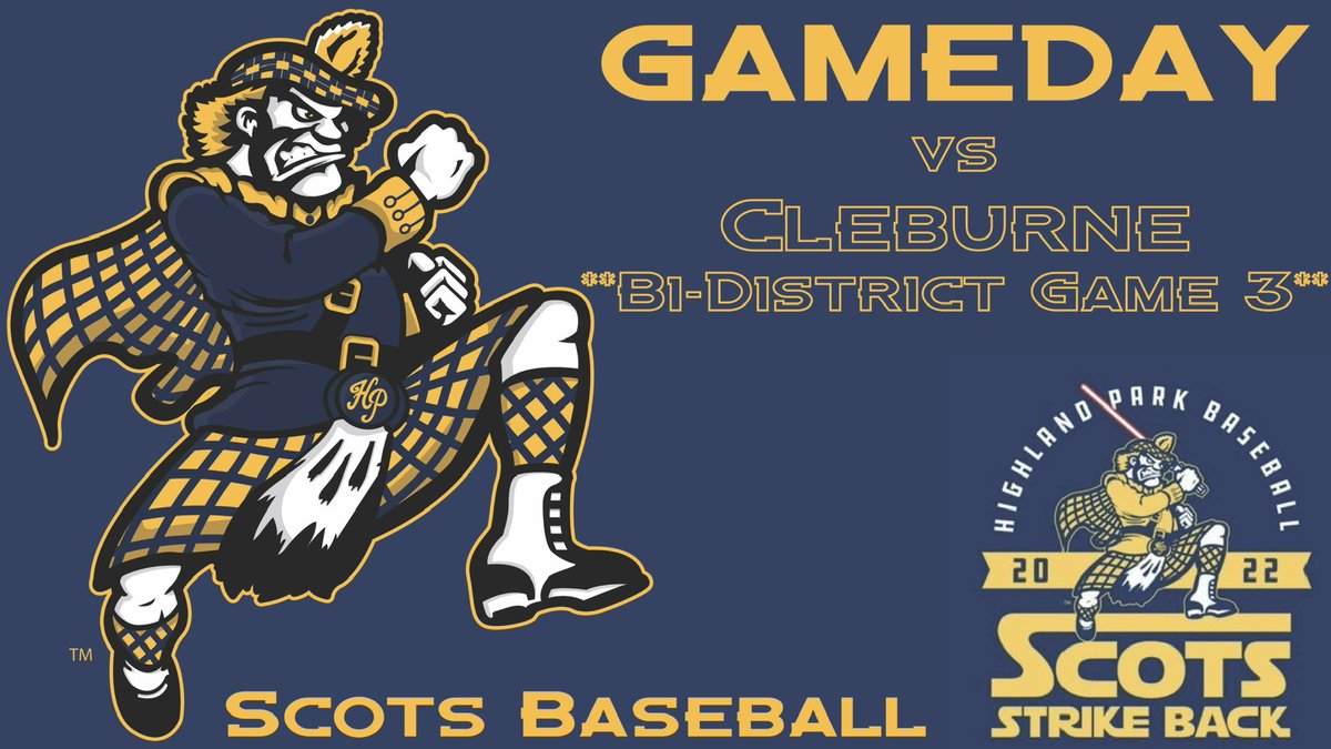 scotsathletics's tweet photo. Bi-District Game 3 is this morning, winner moves on! Good luck boys!! @ScotsAth @HPScotsLive @coachrodneywebb @GameOnSportsPro #ScotsStrikeBack ⚾️
🏟 Scotland Yard
🆚 Cleburne Yellowjackets
⏰ 11am
🎟 https://t.co/p7DNOFtICP
💻 https://t.co/6zHWIQIDe4 https://t.co/Gbl5dYo4pm