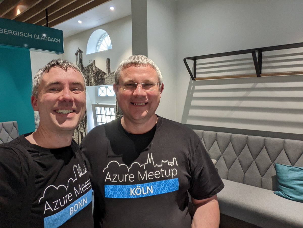 GregorReimling's tweet photo. Today at the next event for #globalazure. Arrived at #azurecgn and I found @SchmuckerMartin ๐
The #Azurecgn and #azurebonn team together ๐ค
#Azure #GlobalAzure2022 https://t.co/QJo0sd2v2T