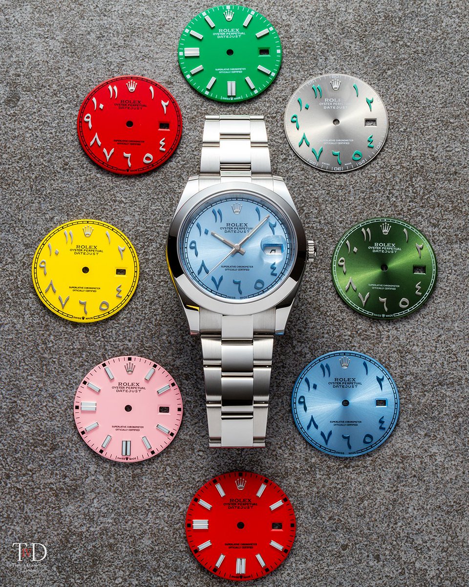 time4diamonds's tweet photo. Time for a change?! New custom dials in stock 🔥 Which one is your favourite? Get in touch with us more for information, or visit our website https://t.co/vlOeD7Asqp // #Time4Diamonds

#rolex #customwatches #dials #rolexdatejust #rolexwatches #london #rolexwatch #watchesforsale https://t.co/7DsKW3wF6X