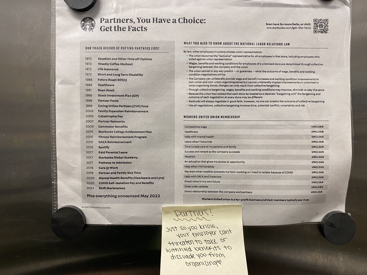 shrimpbugs's tweet photo. Let’s see how long it takes for a manger to take down my sticky note 🙄🥰 https://t.co/88YJfsyGuC