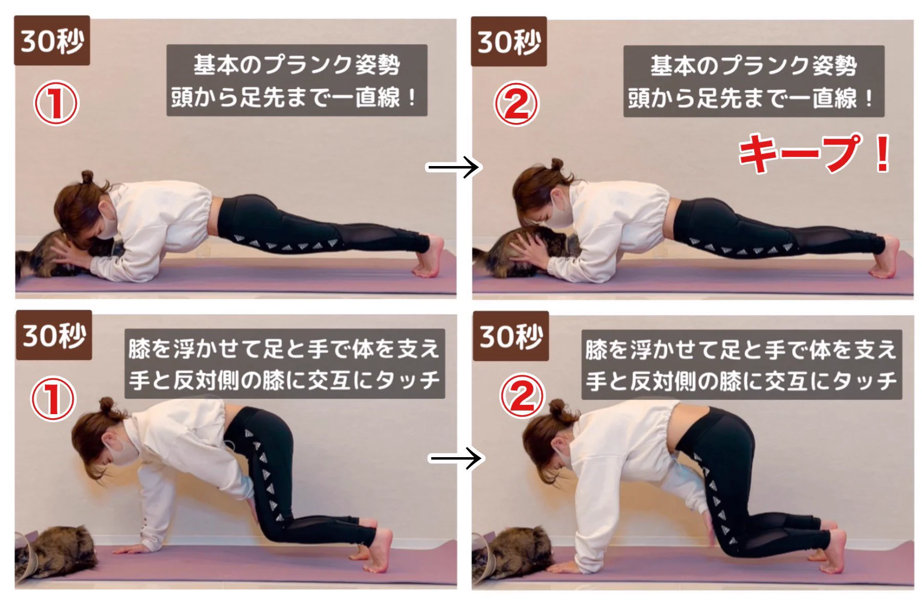 プランクの全身痩せ度がヤバい！単純な動きを、たった30秒やるだけ‼
