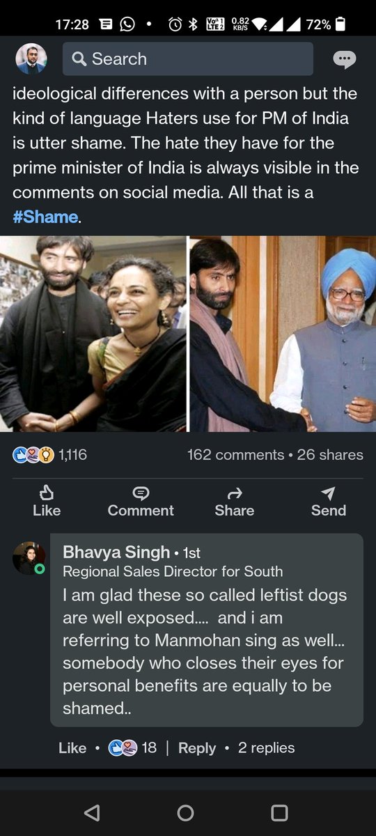 prashanthramana's tweet photo. @delhivery why does your Regional Sales Director use such language on LinkedIn when speaking about a former PM. @MKumaramangalam @ShashiTharoor @anand_srini @laksr_tn https://t.co/FOUrNumUi8