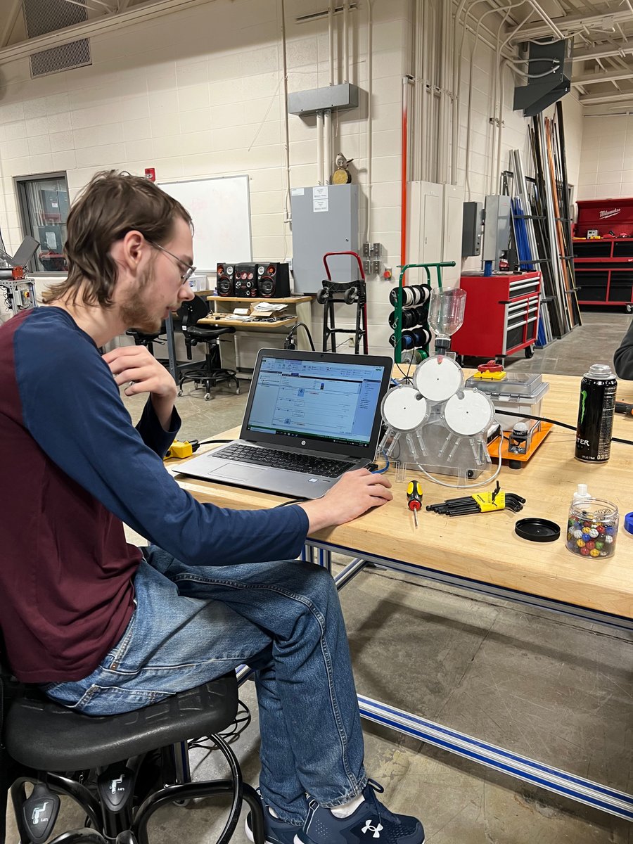 NWTC's tweet photo. Congrats to our #NWTC electro-mech students on these amazing capstone projects! Featured here are a marble sorter and a can crusher using pneumatics, coding, and mechanical design. We're #NWTCproud of your hard work! 🙌 Program details: https://t.co/4YglrHxRcY #ElectroMech https://t.co/2lwAkWtmAA