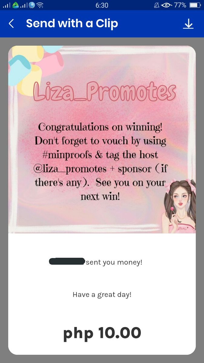 llemnop's tweet photo. Dumating na ateee!! Thankyou so much po! ❤❤ @liza_promotes @minminclaim more more blessings to come pa po for you &amp; wins for me po hihi 💖✨ godbless po 😇
#minproofs https://t.co/WgB210pBma