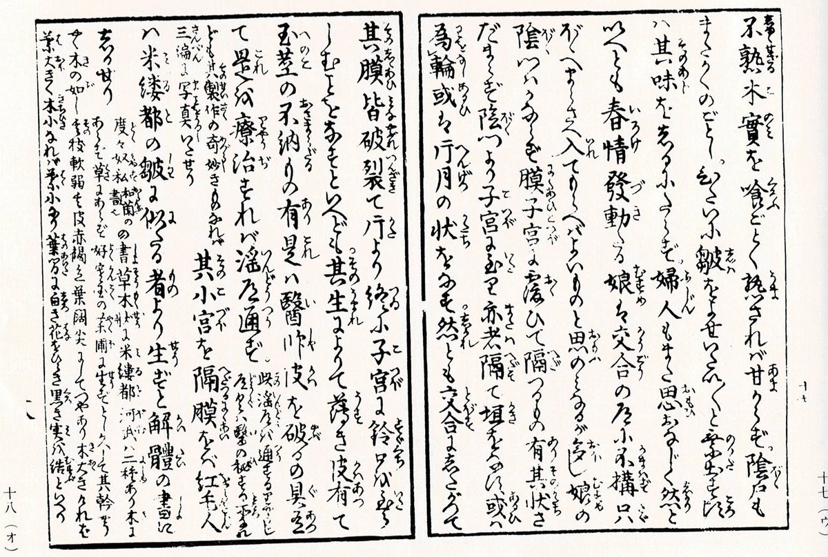 渓斎英泉の記したベストセラー本『閨中紀聞枕文庫』に「生まれつき膜が厚くて男根が挿入できない女性がいる。その場合は医者に専用器具で膜を破いてもらう」とあり、これを読んだ当時は「本当にそんな処置したの?怖すぎでしょ」と半信半疑だった。が、数年の年月を経て、遂にその詳細がわかった(震 