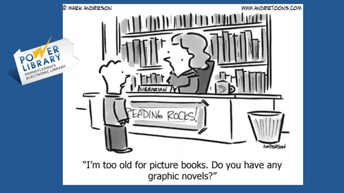 PowerLibrary's tweet photo. It's Free Comic Book Day and we got you covered! #DidYouKnow that POWER Library has downloadable graphic novels? Grab your public library card and head to https://t.co/dvMpVAVRRc select 'E-Books' to get started today! ๐ #comics #graphicnovels #PAlibraries #PAreads #POWERLibrary https://t.co/bGYAiQtnWZ