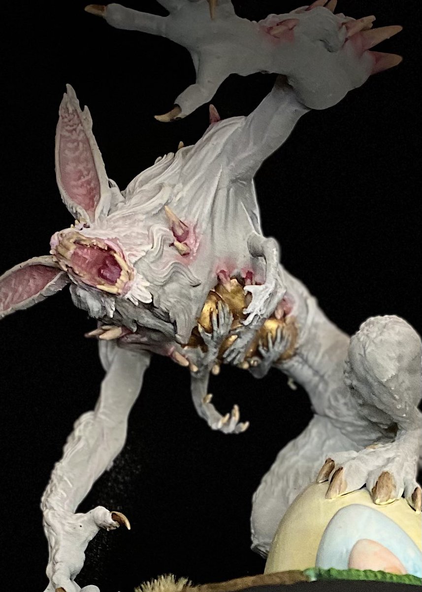thespikepit's tweet photo. The Osterbeast! A mini I painted for an Easter session and only just properly finished this week. #minipainting #miniaturepainting #dndart @CometLordMinis https://t.co/SQIXgT2Fbm