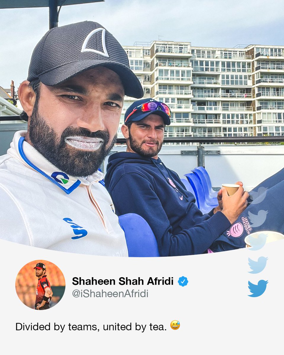 cricinfo's tweet photo. Rizwan and Afridi reunited ☕️

(📸: @iShaheenAfridi) https://t.co/hHjoEi9bTw