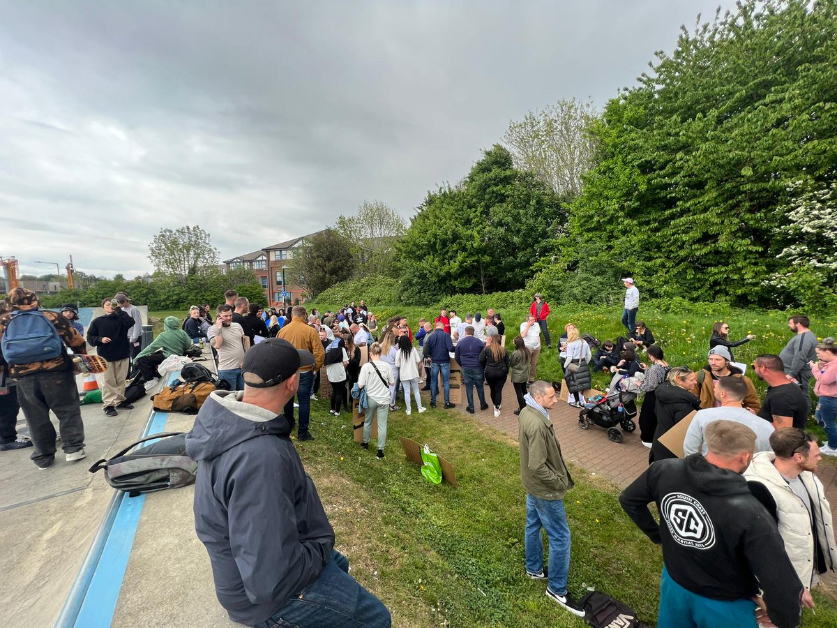 #justiceforarthur protest at Lewes People are gathering in the skate park by Tescos before they march to the sussex police HQ
