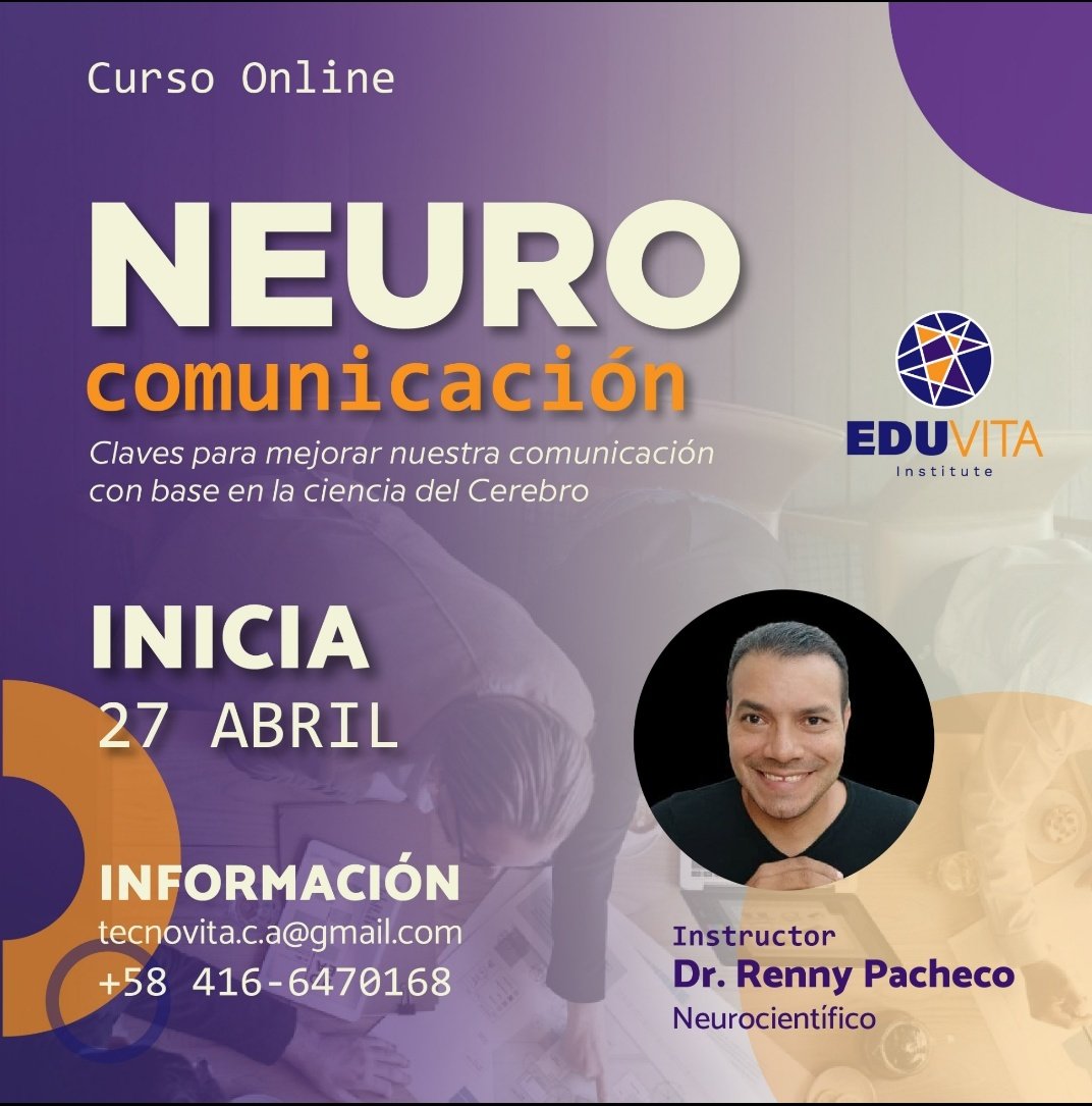 En nuestra área de formación en #NeurocienciasAplicadas recientemente iniciamos nuestro curso online en #neurocomunicacion . Comprometidos con el máximo nivel en nuestra experiencia, tenemos instructores como el Dr. Renny Pacheco, neurocientifico y consultor en Neuronegocios