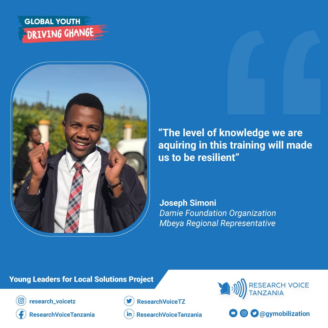 ResearchVoiceTZ's tweet photo. Joseph Simoni - Dammie Foundation Organization (Mbeya Regional Representative)

#localsolutions
#youthmobilize
#ResearchVoiceTz https://t.co/2wsECDyiUM