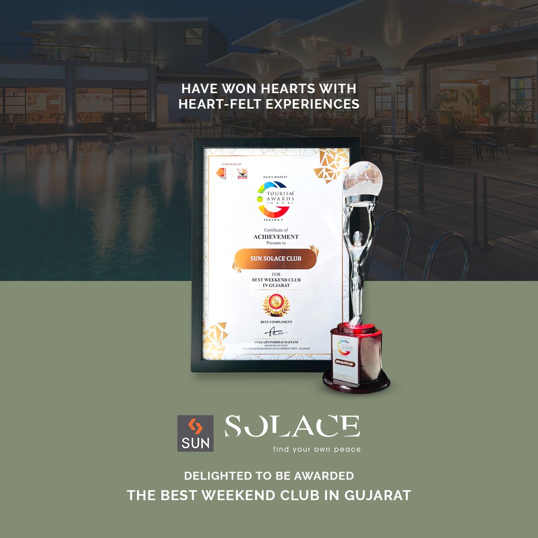 SunBuildersGrp's tweet photo. Your cherishable experiences & our amicable hospitality have infused to make Sun Solace the best weekend club in Gujarat.
#SunBuildersGroup #SunBuilders #SunSolace #WeekendGetaway #WeekendHome #Sanand #Nalsarovar #RealestateAhmedabad #BestWeekendClubInGujarat https://t.co/j9PnhHwGyp
