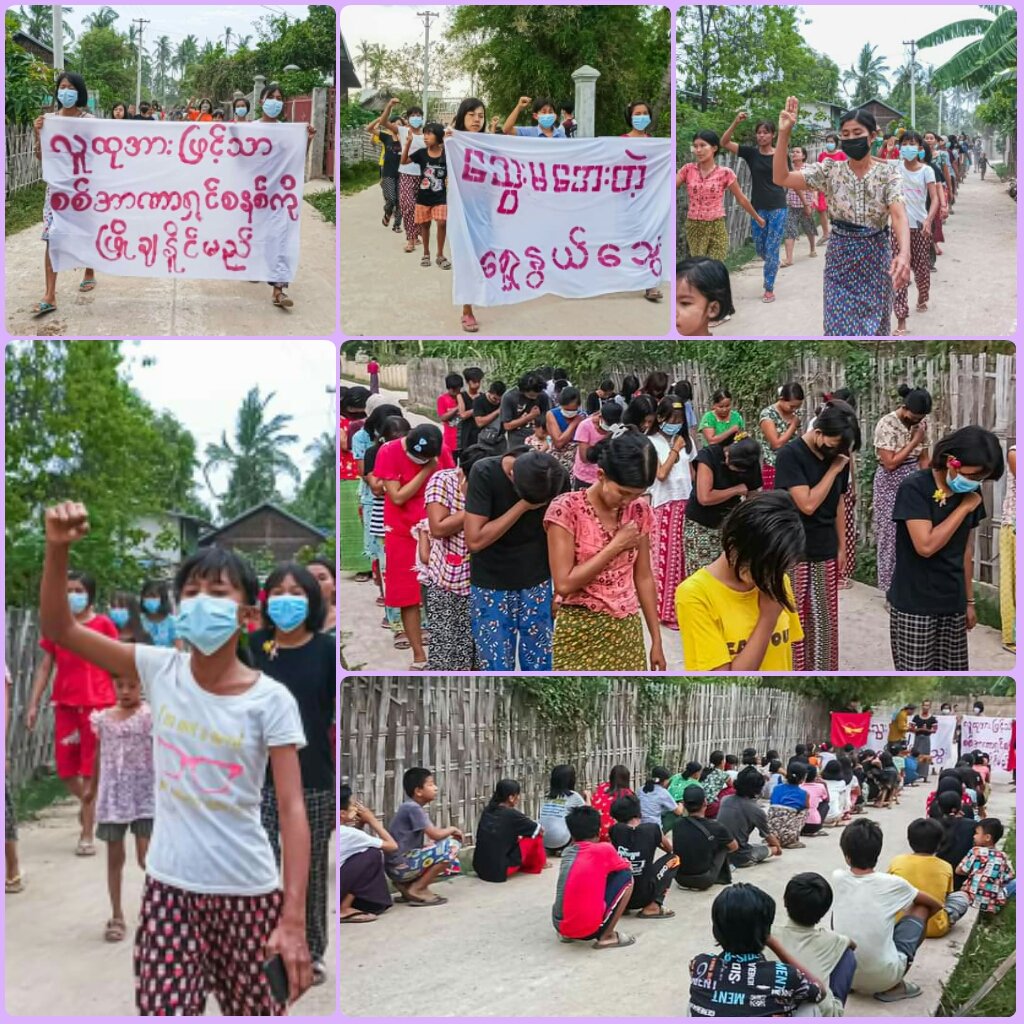kayaprilnyein1's tweet photo. The 377th day of An Anti-Military Dictatorship Sunset Protest was made by locals from Never Cold-blooded Shwe Nwe Thway Strike Column in a village of Yinmarpin Township.

#HelpMyanmarIDPs
#2022May7Coup
#WhatsHappeningInMyanmar https://t.co/03tOtBMtHk