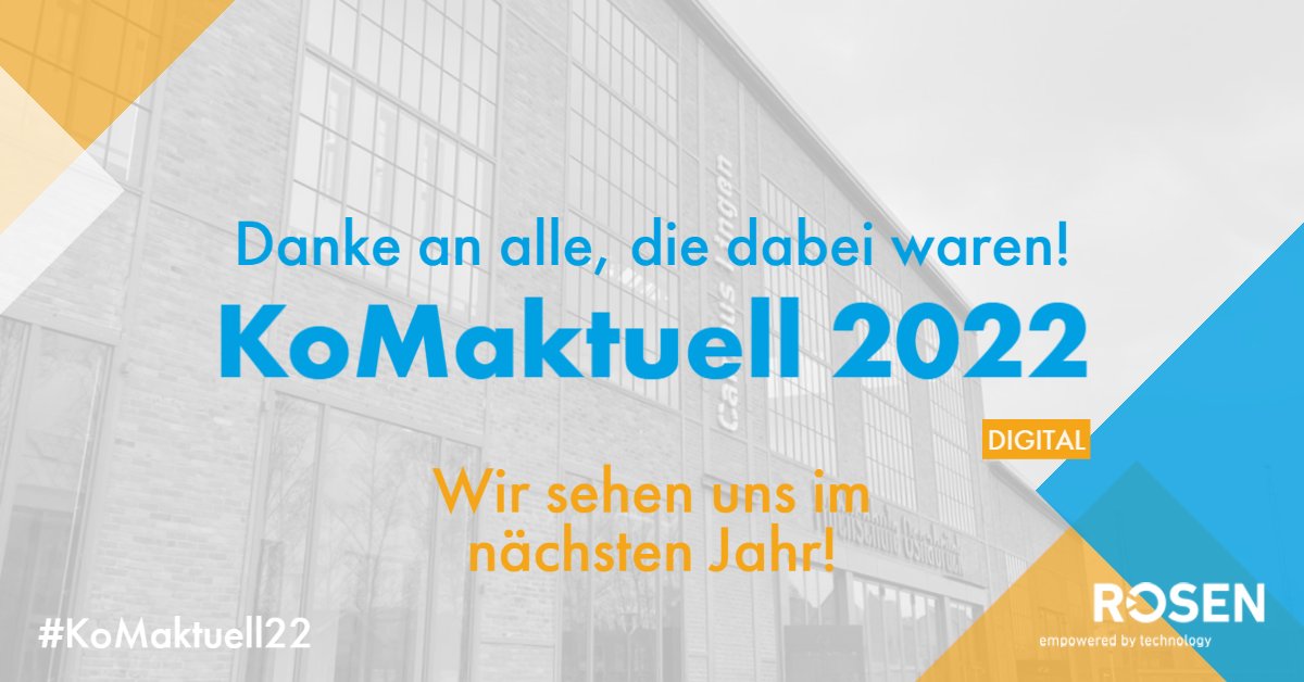 Das war's mit unserer #KoMaktuell22! Danke an Julia und <a href="/lisa_stei/">Lisa Steinbrück</a> für die Moderation heute und an das gesamte Organisationsteam. Vielen Dank auch an unsere Speaker*innen für den spannenden Input sowie an unserem Sponsor @rosen_group. 💙 
Bis zum nächsten Jahr!