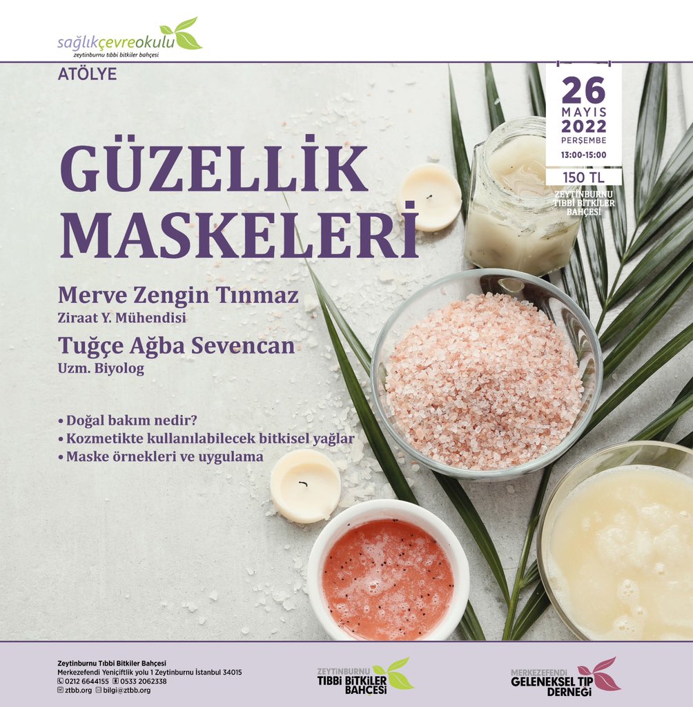 ZeytinburnuTBB's tweet photo. Sağlık Çevre Okulu Mayıs ayı eğitimleri kapsamında “Güzellik Maskeleri”eğitimimiz.. 
Kayıt ve bilgi için bilgi@ztbb.org adresimize mail gönderebilirsiniz.. 

#ztbb #sço #eğitim #atölye #uygulama #doğalmaske #güzellikmaskeleri https://t.co/ZcRUOPQOIY