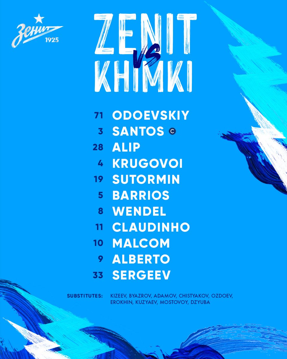 fczenit_en's tweet photo. 📋 Our starting XI for the last time at home this season #ZenitKhimki https://t.co/coExImgi4k