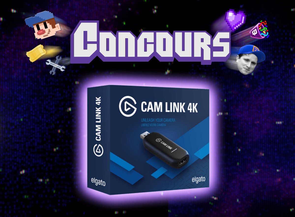CONCOURS (ouvert à tous) pour remporter un #Elgato Cam Link 4K. 
Pour participer :
- RT + Follow 
- Tag les Streamers que tu apprécies. 
(petit/moyen Streamers).

TAS : le 31 Mai.
#TwitchFR #TwitchStreamers