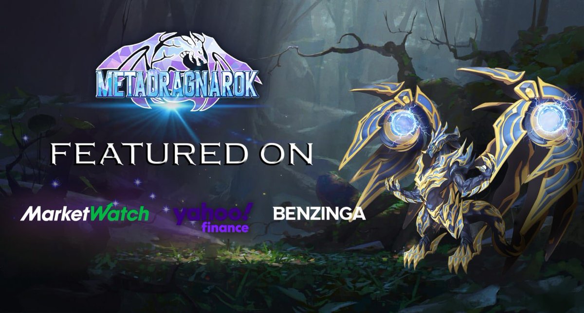 metadragnarok's tweet photo. ‼️‼️HOT NEWS OF THE DAY‼️‼️

🥳 We are excited to announce that METADRAGNAROK has been featured on MarketWatch, Yahoo and Benzinga 🎉

🐲 TITLE - "METADRAGNAROK: The Real Dragons In NFT World" 🐉

🔥READ MORE:

🌟YAHOO NEWS:
https://t.co/7vpGXvJs3P

#Metadragnarok #NFT #P2EGame https://t.co/FjFTEb2ENT