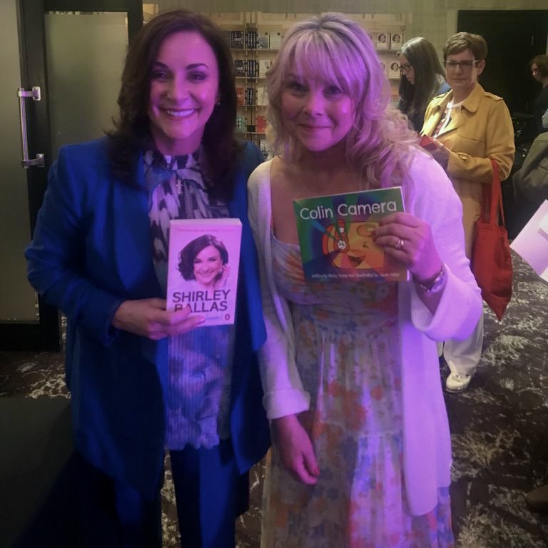 colincamera's tweet photo. Author @nicky_kemp delighted to meet @shirleyballas at the Stratford Literary Festival! Thanks for your support it was great, we really appreciate it 🥳🌈

Stratford Literacy Festival is held 3rd May - 8th May 🤩📚only two days left!

#stratfordliteraryfestival #behindthesequins https://t.co/Bzp1Ic7FBG