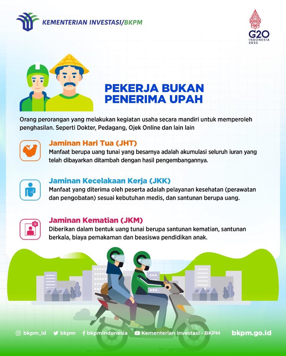 bkpm's tweet photo. Oleh karena itu, penting untuk diketahui mengenai berbagai manfaat BPJS Ketenagakerjaan yang dapat dinikmati baik saat masih bekerja ataupun saat purna kerja.

Yuk, cek segudang manfaatnya dalam meningkatkan kesejahteraan pekerja. https://t.co/18eoJ87HNm