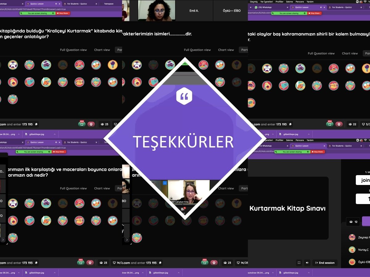 Kraliçeyi Kurtarmak kitabının sınavını Quizziz web 2.0 aracıyla yaptık. Öğrencilerimiz yarışırken çok eğlendi