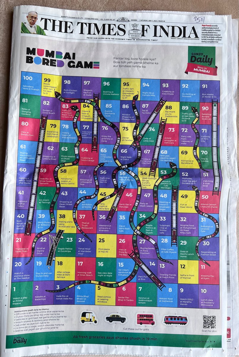 pankajsabnani's tweet image. Very few ads capture the true essence of #Mumbai and today’s @DunzoIt ad is one of them. 

Gonna keep this page with me forever.

#NotAPaidTweet