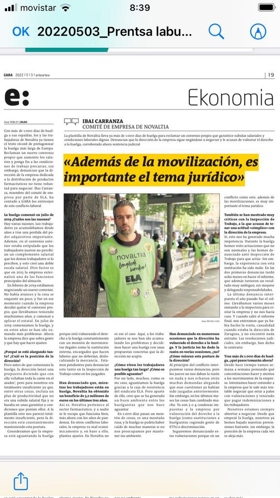 NovaltiaGreban's tweet photo. Llevamos 1020 días en huelga, luchando por UNAS CONSICIONES DE TRABAJO DIGNAS!!! Luchamos contra @Novaltia cooperativa farmacéutica con enormes beneficios y sancionada por vulnerar el derecho de huelga!!! NO NOS VAMOS A RENDIR!!! JO TA KE IRABAZI ARTE!!! #NovaltiaBorrokan https://t.co/Hbr2rtxr9G