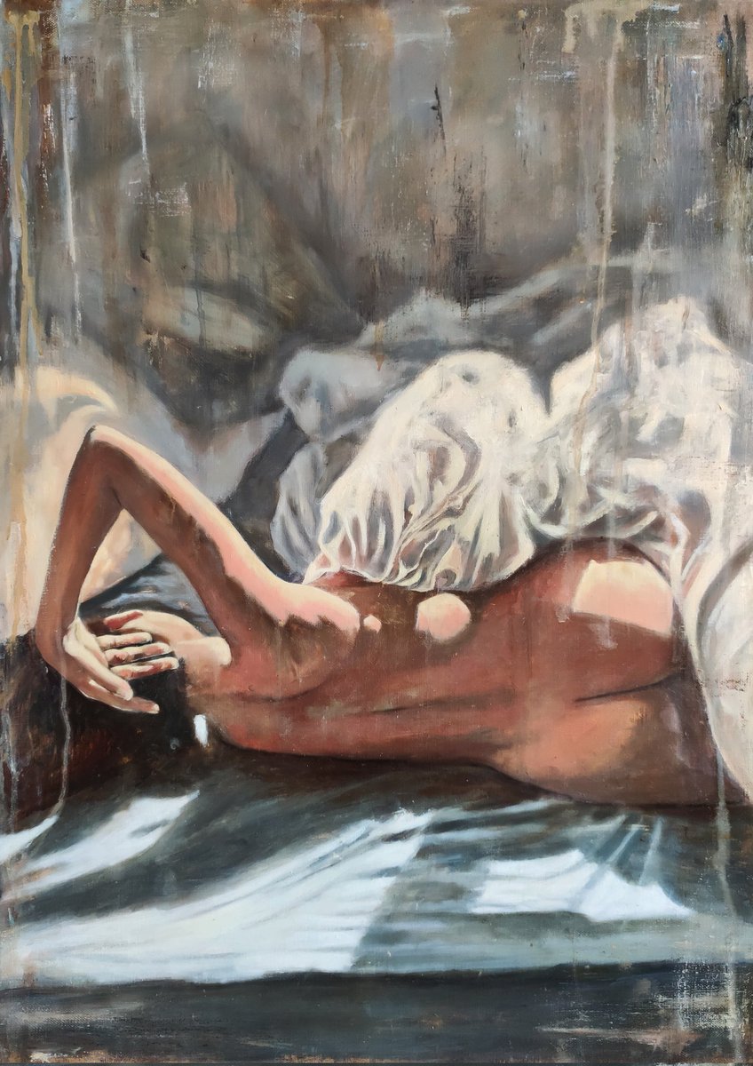 GM friends ☕🍰I would like to introduce you to one of my favorite paintings💔 This artwork is not NFT, I created it in order to learn how to paint with oils. This picture serves as a reminder of how good I can draw and an incentive to draw even better🚀