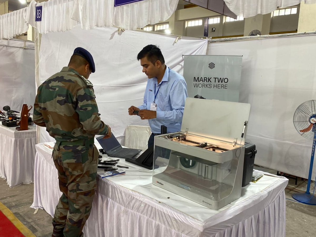 PhillipsMach_IN's tweet photo. Phillips Machine Tools showcasing a live demonstration of Markforged Mark 2 3D printer at North Tech Symposium, organised by Northern Command of the Indian Army at Udhampur.
Here are some glimpses from the show.
#PhillipsMachineTools #Markforged #3dPrinting #PhillipsAdditive https://t.co/CPXOzj0H47