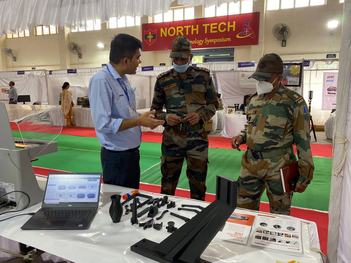 PhillipsMach_IN's tweet photo. Phillips Machine Tools showcasing a live demonstration of Markforged Mark 2 3D printer at North Tech Symposium, organised by Northern Command of the Indian Army at Udhampur.
Here are some glimpses from the show.
#PhillipsMachineTools #Markforged #3dPrinting #PhillipsAdditive https://t.co/CPXOzj0H47